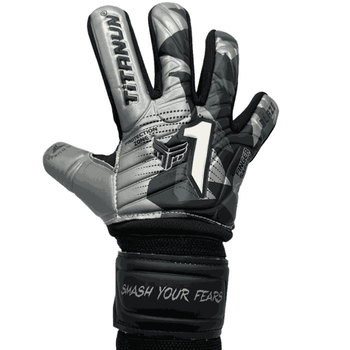 GEPARDO Professional Goalkeeper Gloves – Match & Training Soccer Gloves (Silver Grey & black)